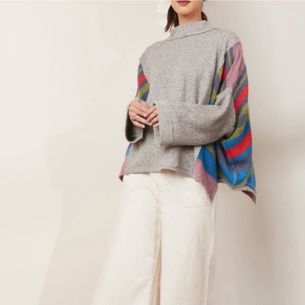 Free People We The Free Oversized Mixed Media Dolman Sleeve Top